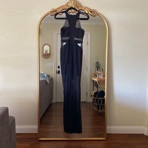 Halston Heritage semi-sheer lace gown